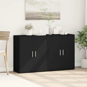 Aparadores 2 pcs 60x31x70 cm derivados de madeira preto