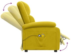 Poltrona de massagens elétrica veludo amarelo