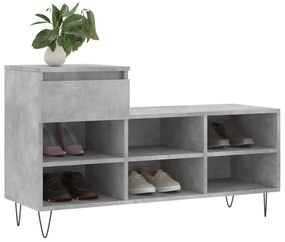 Sapateira 102x36x60 cm derivados de madeira cinzento cimento