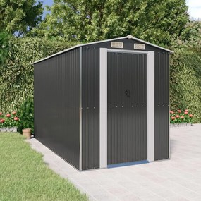 vidaXL Abrigo de jardim 192x357x223 cm aço galvanizado antracite