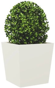 Vaso/floreira de jardim 50x50x50 cm aço branco