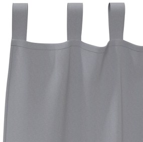 Cortinas opacas 2 pcs Cinzento-claro 140 x 140 cm Poliéster