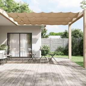 Toldo vertical 100x600 cm tecido oxford cinza-acastanhado