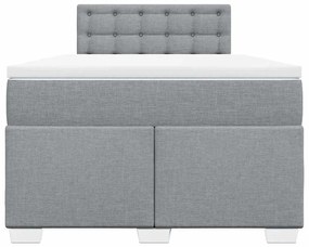 Cama boxspring com colchão 120x190 cm tecido cinzento-claro