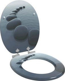 vidaXL Assento de Vaso Sanitário Cinzeto 44 x 38 cm Placa de MDF