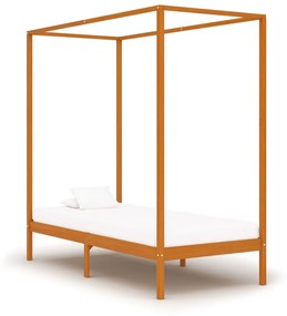 Estrutura de cama com toldo 90x200 cm pinho maciço castanho mel