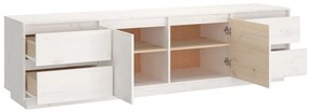 Móvel de TV 176x37x47,5 cm madeira de pinho maciça branco