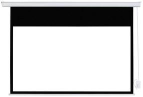 HOMCOM Tela de Projeção Elétrica 80 Polegadas Tela de Projeção Motorizada Formato 16:9 com Controlo Remoto para Cinema am Casa Exterior Festas 209x7,5x142cm Branco