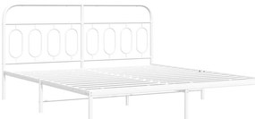 Estrutura de cama com cabeceira 183x213 cm metal branco