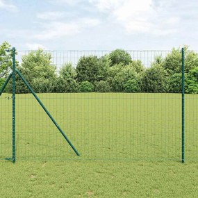 vidaXL Cerca Euro com 7 postes de 1,6 x 10 m em aço galvanizado verde