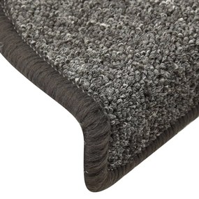 Tapete/carpete para escadas 15 pcs 56x17x3 cm cinza-escuro