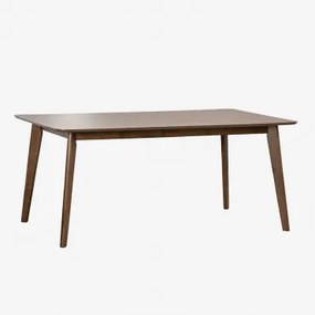 Mesa De Jantar Retangular Em Mdf E Madeira De Seringueira Kerhen Madeira Escura & 180 X 90 Cm - Sklum