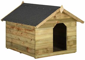 Casota para cão com telhado de abrir pinho impregnado