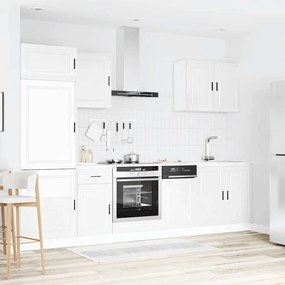 7 peças armário de cozinha conjunto Kalmar branco brilhante