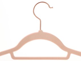 Conjunto de 30 cabides de veludo 45 x 23,5 cm rosa + dourado