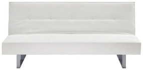 Sofá-cama de 3 lugares em pele sintética branca 189 cm DERBY Beliani