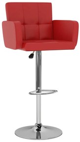 Bancos de bar 2 pcs couro artificial vermelho