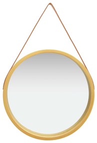 vidaXL Espelho de parede com alça 60 cm dourado