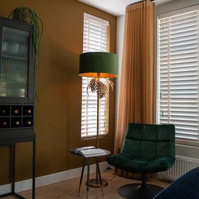 Candeeiro de pé inteligente dourado 145 cm com cúpula verde incl. Wifi A60 - Botanica