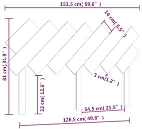 Cabeceira de cama 151,5x3x81 cm pinho maciço