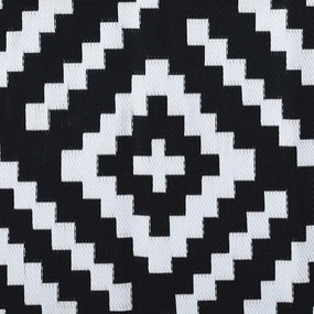 Tapete de exterior 120x180 cm ARAKIL PP branco e preto
