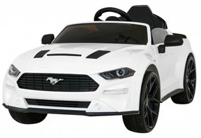 Carro elétrico para Crianças 12V Ford Mustang GT Rodas Eva, Assento de couro Branco