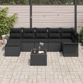 Conjunto de Sofá de Jardim em 8 Peças com Almofadas em Rattan Sintétic