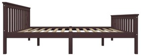 Estrutura de cama 160x200 cm pinho maciço castanho-escuro