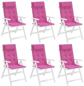Almofadões p/ cadeira encosto alto 6 pcs tecido oxford rosa