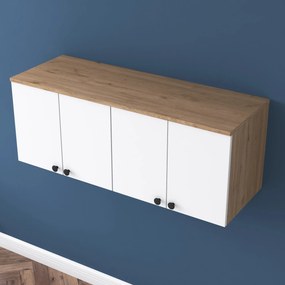 Armário Multiusos BA120 – Nogueira e Branco – 120x46,8x42,5 cm