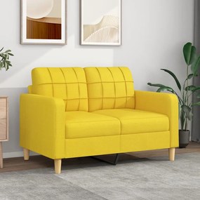 Sofá de 2 lugares 120 cm tecido amarelo-claro