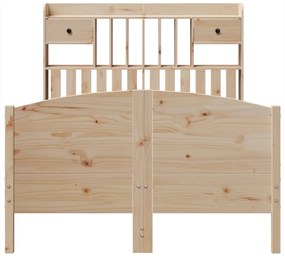 Cama com estante sem colchão 135x190 cm pinho maciço