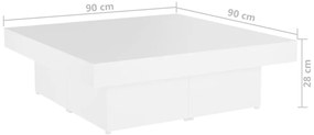 Mesa de centro 90x90x28 cm derivados de madeira branco