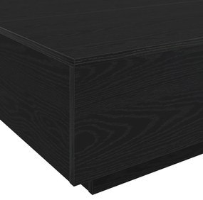 Mesa de Café vidaXL com Luzes LED Carvalho Preto 100x100x31 cm