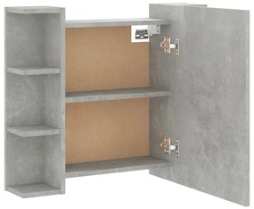 Armário espelhado com LED 70x16,5x60 cm cinzento cimento