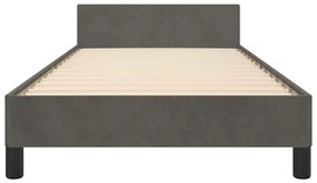 Estrutura de cama sem colchão 90x200 cm veludo cinzento-escuro
