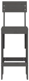 Cadeiras de bar 2 pcs 40x48,5x115,5 cm pinho maciço cinzento