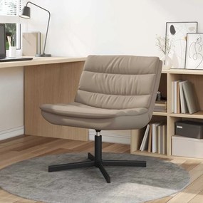 vidaXL Cadeira Giratória Cappuccino Poliéster, base de metal Padrão