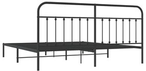 Estrutura de cama com cabeceira 193x203 cm metal preto