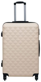 Conjunto de tróleis estojo rígido 3 pcs ABS dourado