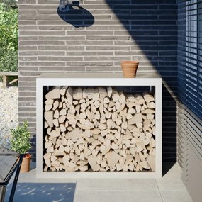 Suporte para lenha 100x40x80 cm aço branco