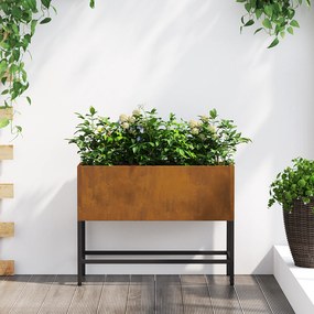 Jardineira Elevada vidaXL 60x26x45 cm Aço Resistente ao Tempo