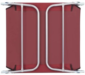 Espreguiçadeiras dobráveis 2 pcs aço e tecido vermelho