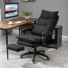 Cadeira de escritório com função de massagem, cadeira de escritório, cadeira ergonómica com altura ajustável, encosto reclinável, apoio para os pés in