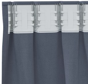 Cortinas opacas 2 pcs Cinzento-escuro 245 x 140 cm Poliéster