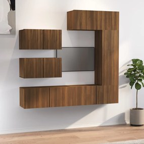 vidaXL Conjunto móveis de TV 6pcs madeira processada carvalho castanho