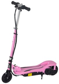 HOMCOM Trotinete Elétrico Dobrável para Crianças de 7-14 anos Suporta até 50kg com Altura Ajustável 75x36x82-93cm Rosa  | Aosom Portugal