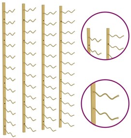 Garrafeira de parede para 24 garrafas 2 pcs ferro dourado
