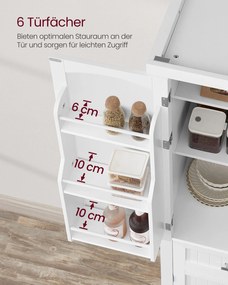 Armário de cozinha com prateleiras e gavetas 40 x 76 x 182,1 cm Branco
