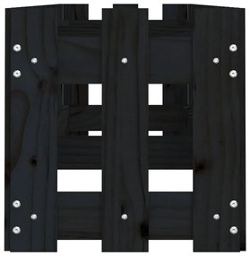 Canteiro elevado c/ design cerca 200x30x30cm pinho maciço preto
